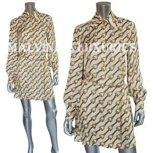 GUCCI★素敵！STIRRUPS PRINT SILK DRESS W/ CHAIN BELT Gucci | Dresses | Gucci Dress Silk With Stirrups Print